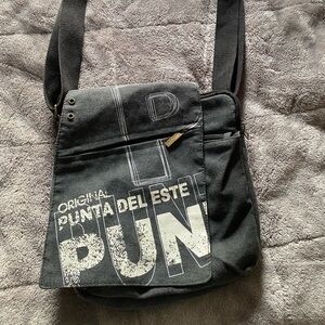 Punta Del Este Black Canvas Crossbody Bag (978)